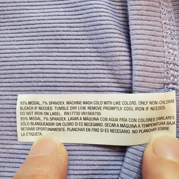 NWT ALL IN MOTION SZ XL Athletic Light Lavender Purple Ribbed Top w/Side Ruching - Picture 7 of 7